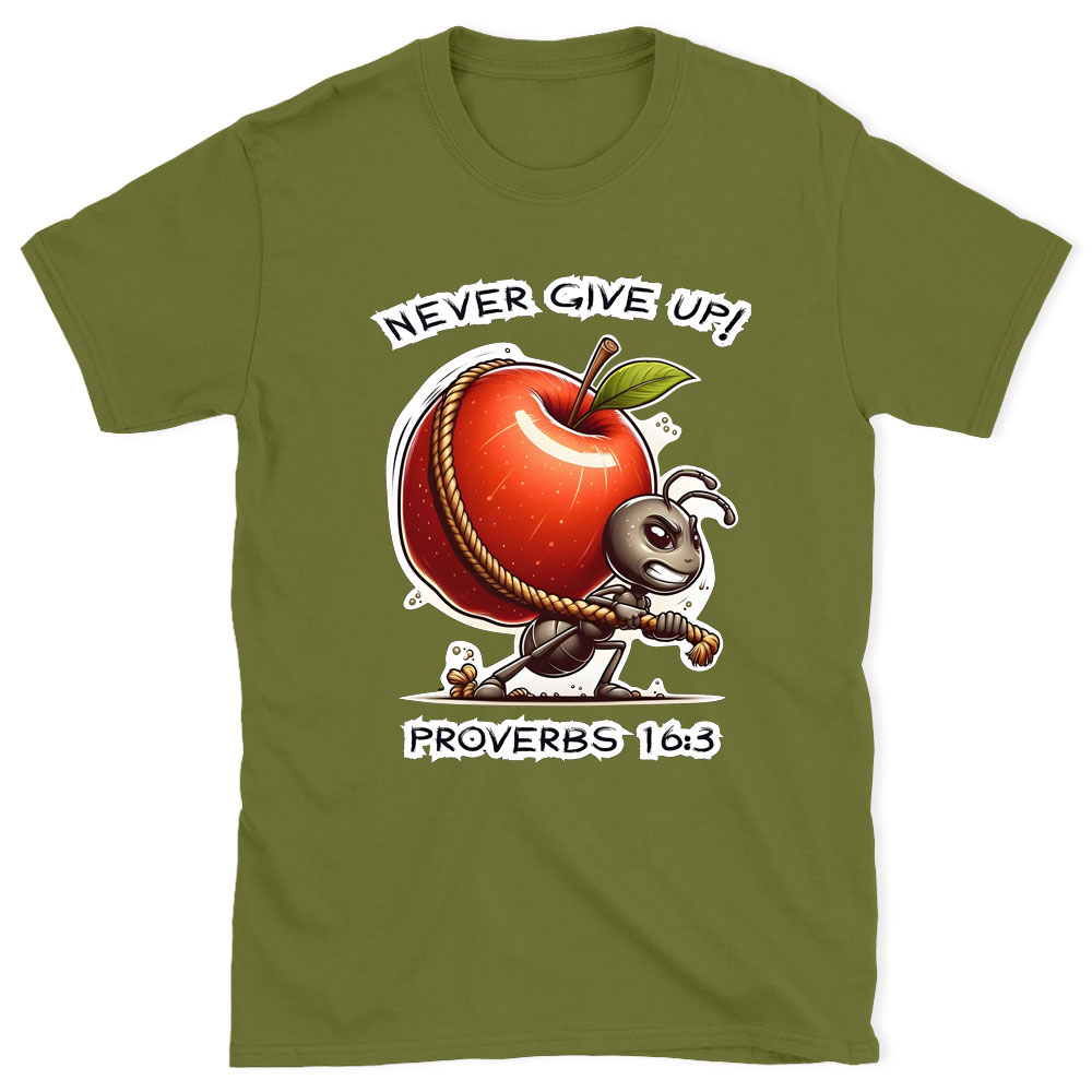 Never Give Up Chirstian Washed T-Shirt