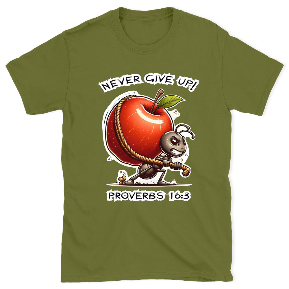 Never Give Up Chirstian Washed T-Shirt