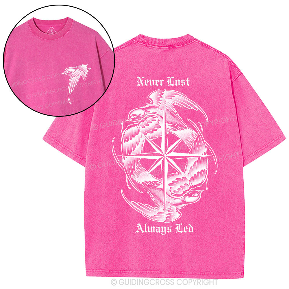 Never Lost Always Led Christian Washed T-Shirt