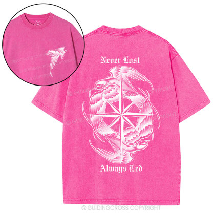 Never Lost Always Led Christian Washed T-Shirt