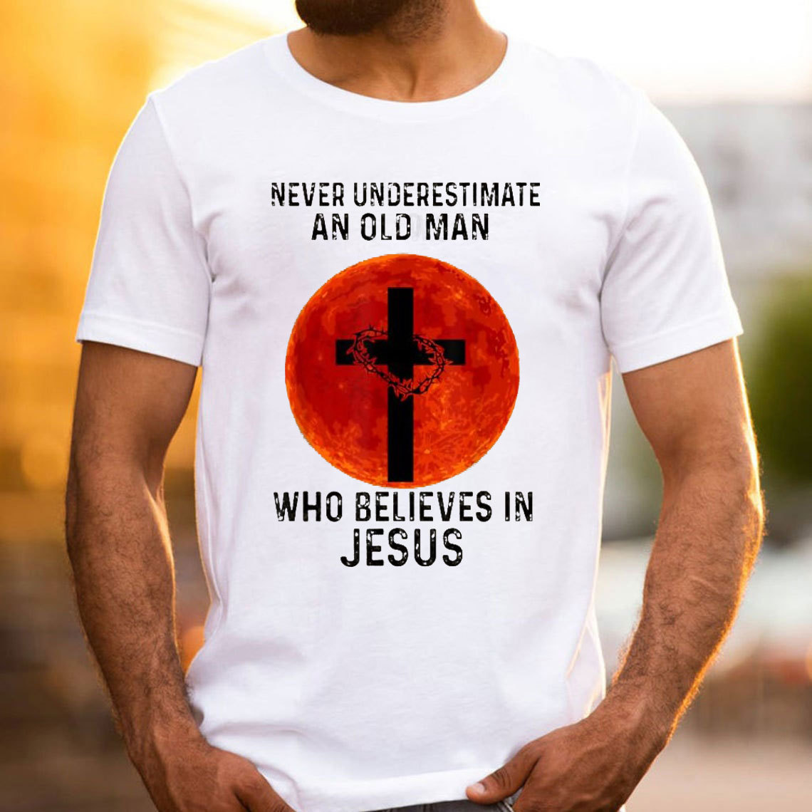 Never Underestimate An Old Man Christian T-Shirt