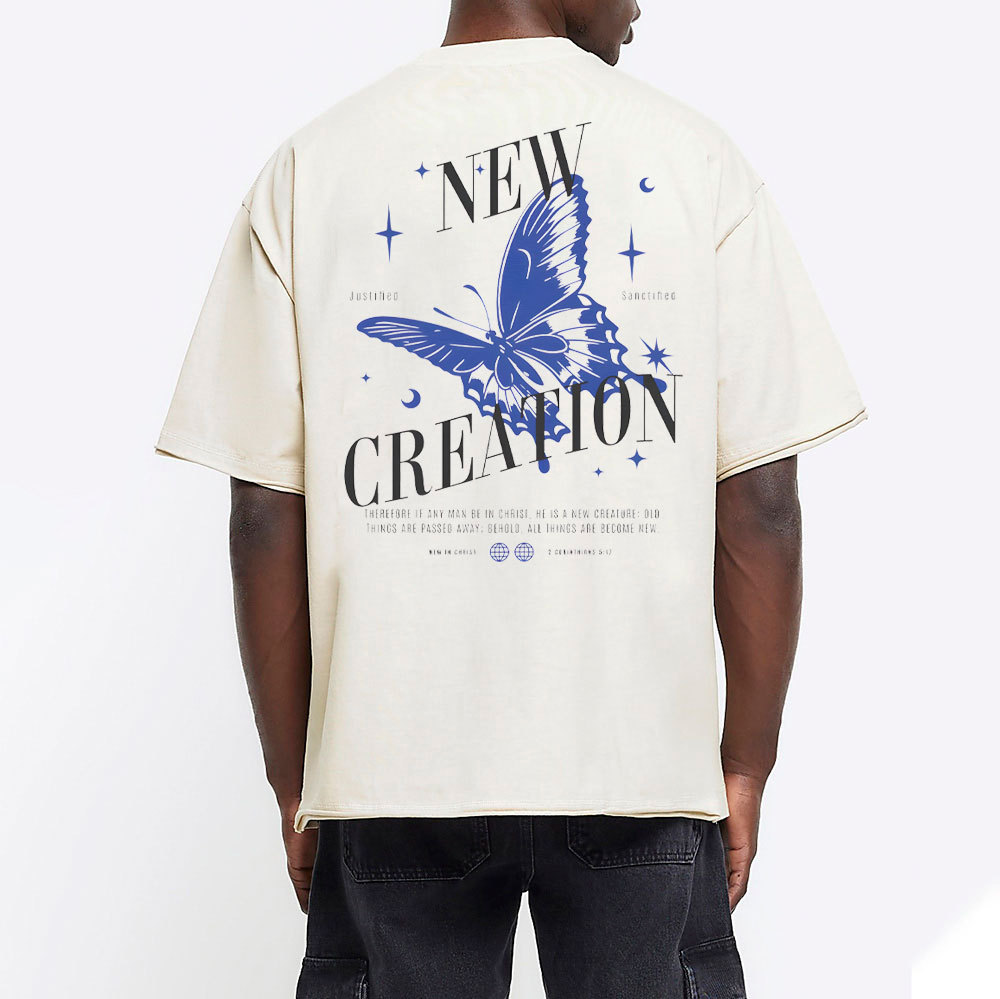 New Creation Butterfly Christian Washed T-Shirt