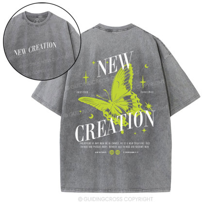 New Creation Butterfly Christian Washed T-Shirt