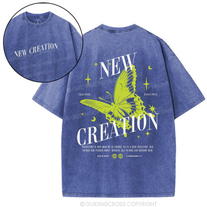 New Creation Butterfly Christian Washed T-Shirt