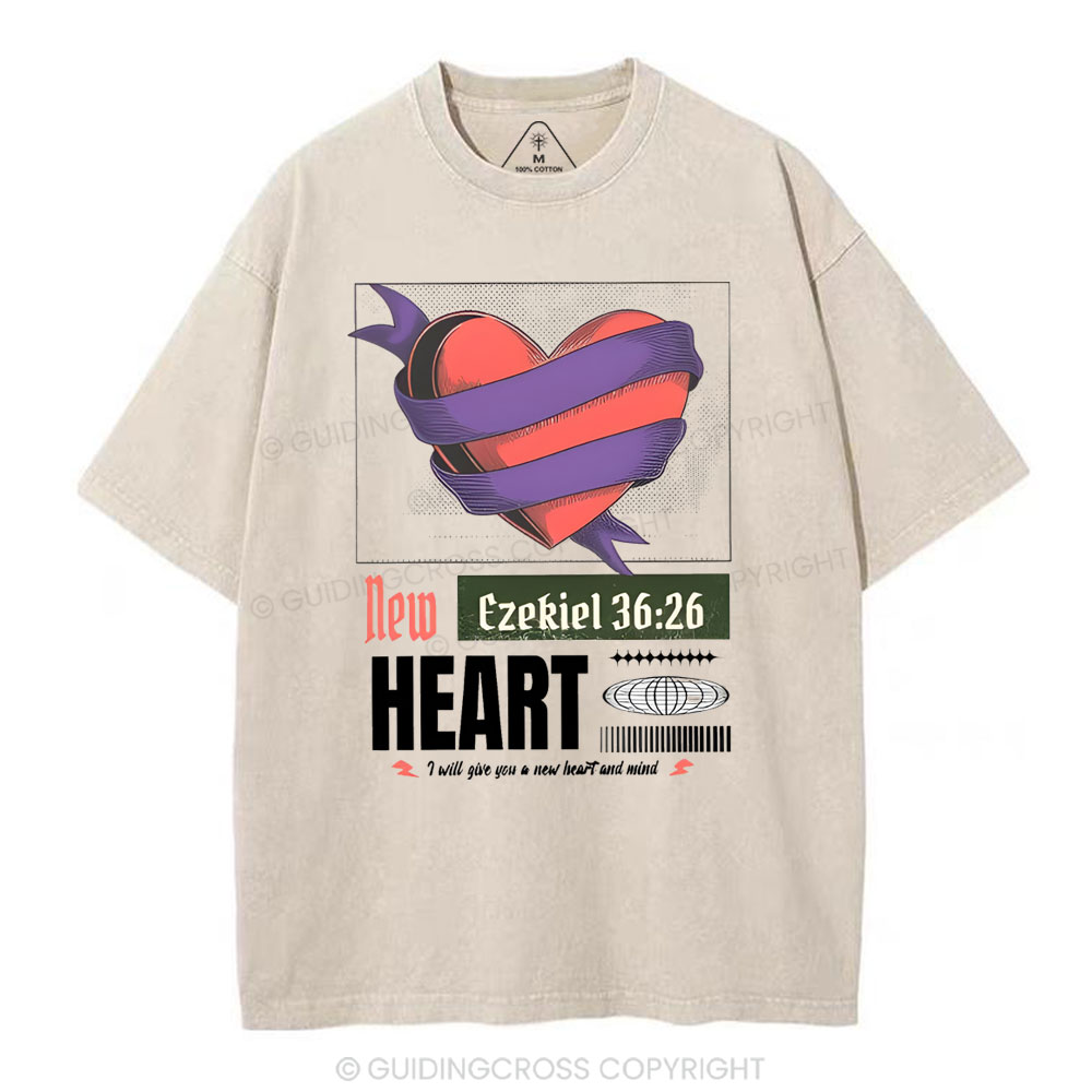 New Heart Christian Washed T-Shirt