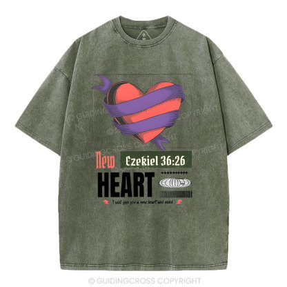 New Heart Christian Washed T-Shirt