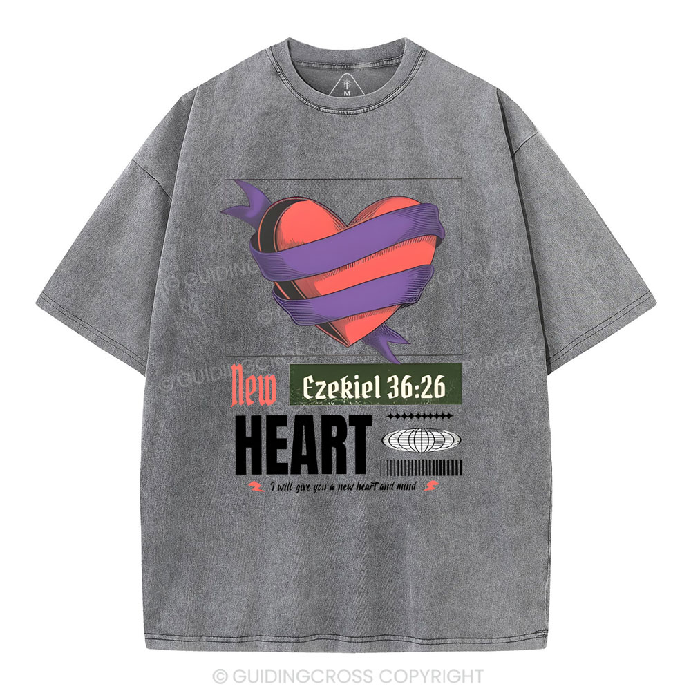 New Heart Christian Washed T-Shirt