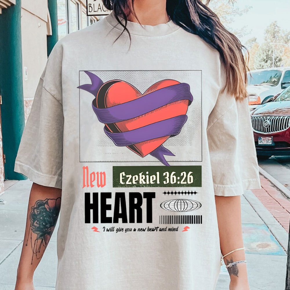 New Heart Christian Washed T-Shirt
