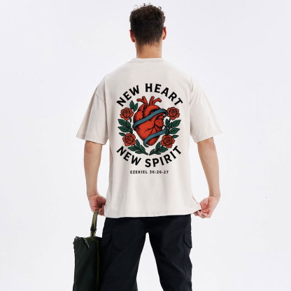 New Heart New Spirit Christian Washed T-Shirt