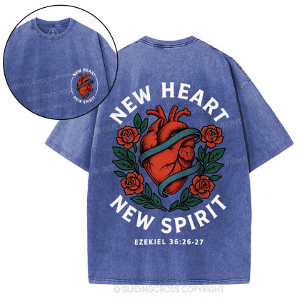 New Heart New Spirit Christian Washed T-Shirt