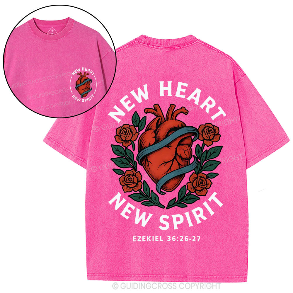 New Heart New Spirit Christian Washed T-Shirt