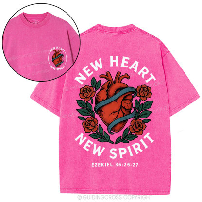 New Heart New Spirit Christian Washed T-Shirt