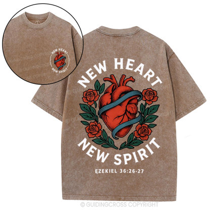 New Heart New Spirit Christian Washed T-Shirt