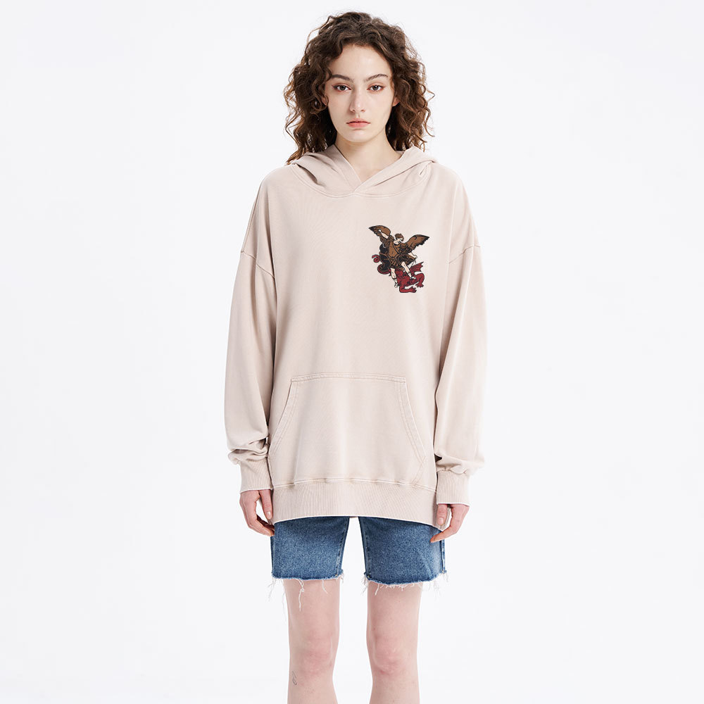 New ST Michael The Archangel Christian Washed Hoodie