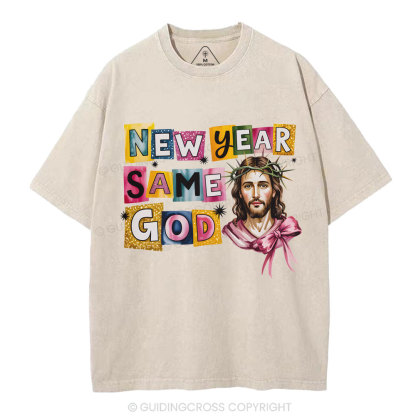 New Year Same God Christian Washed T-Shirt