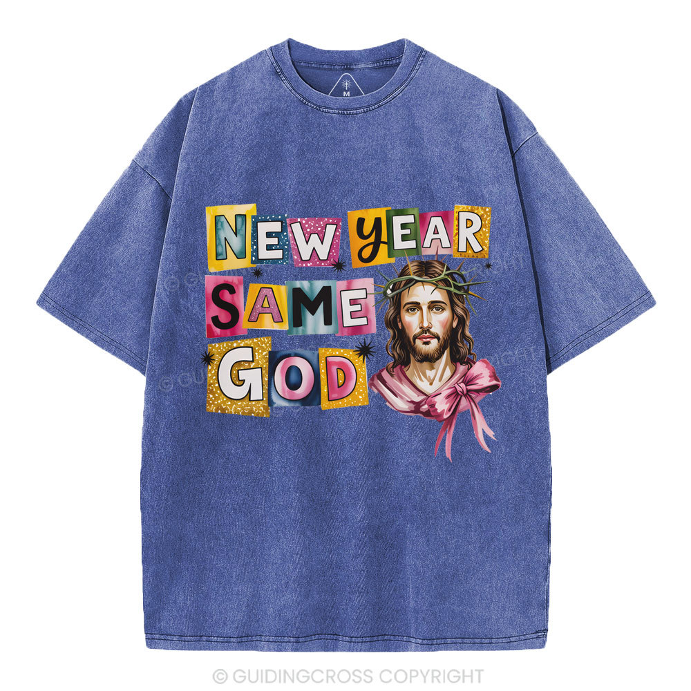 New Year Same God Christian Washed T-Shirt