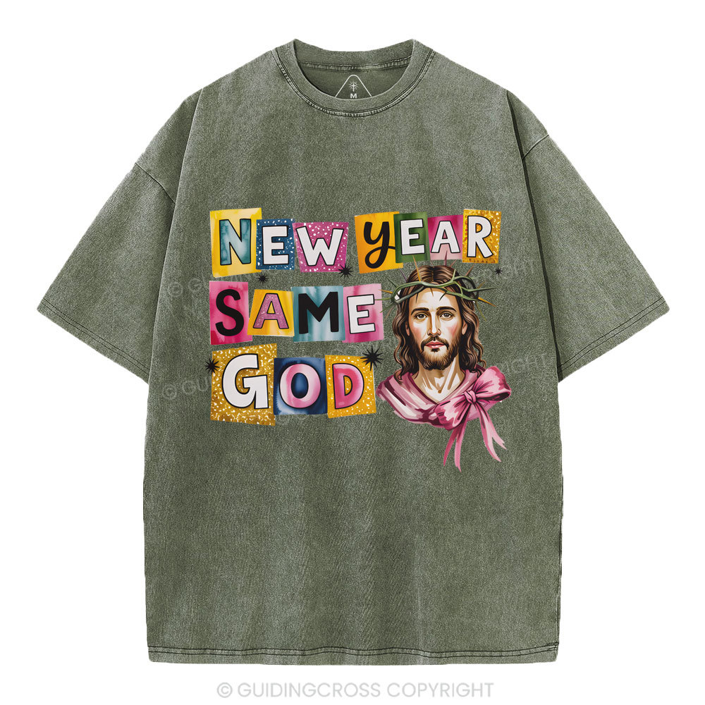 New Year Same God Christian Washed T-Shirt