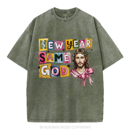 New Year Same God Christian Washed T-Shirt