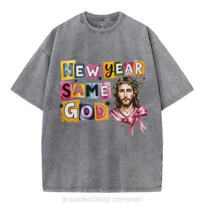 New Year Same God Christian Washed T-Shirt