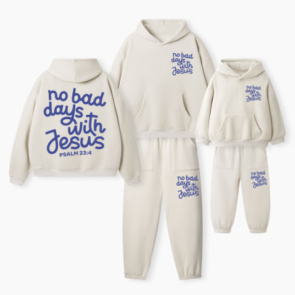 No Bad Days With Jesus Christian Premium Matching Fleece Hoodie Set