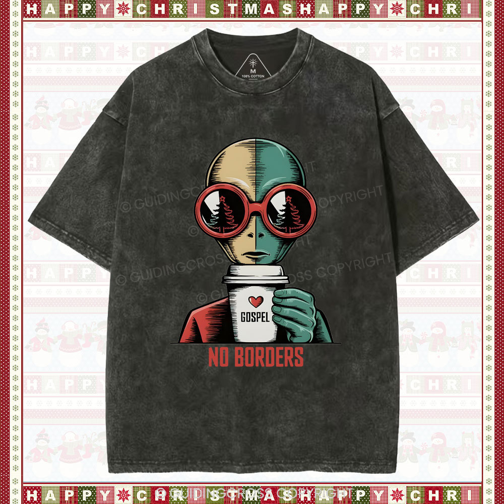 No Boroers  Christian Washed T-Shirt
