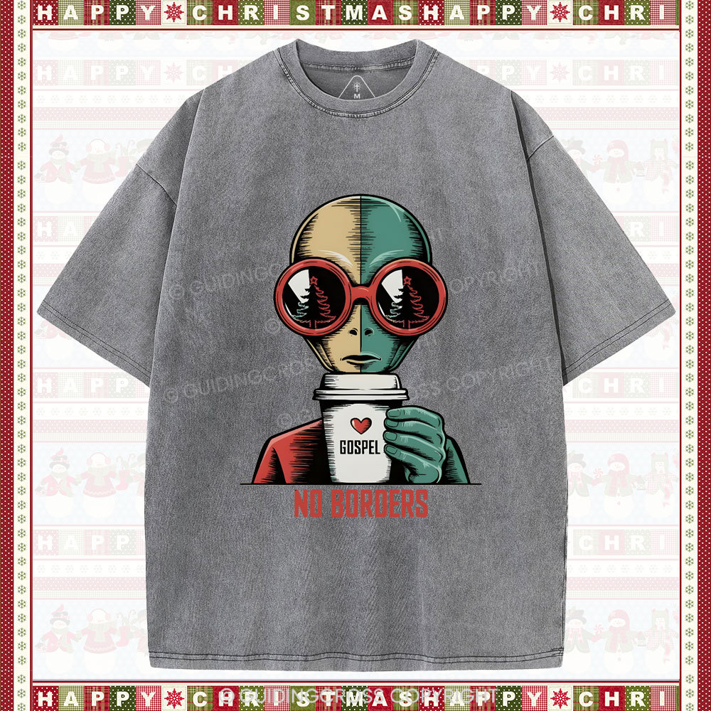 No Boroers  Christian Washed T-Shirt