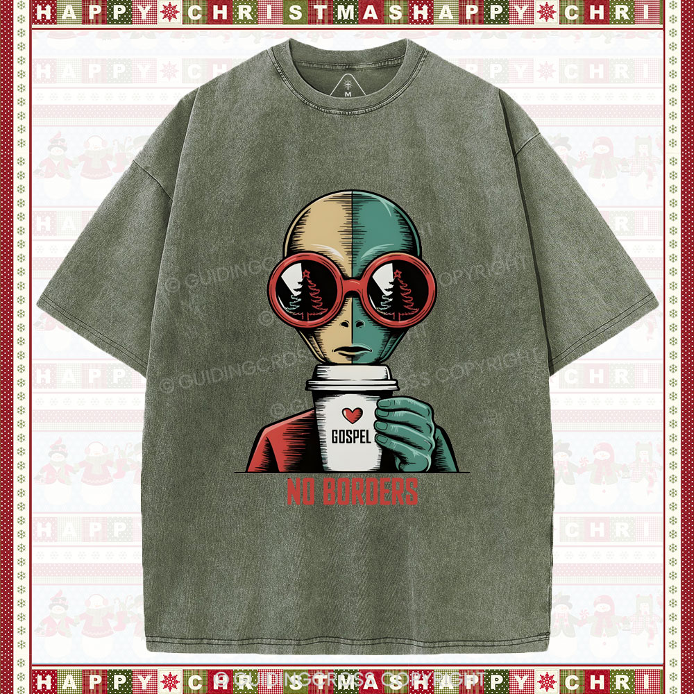 No Boroers  Christian Washed T-Shirt