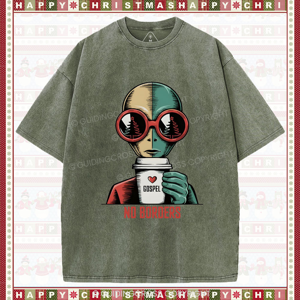 No Boroers  Christian Washed T-Shirt