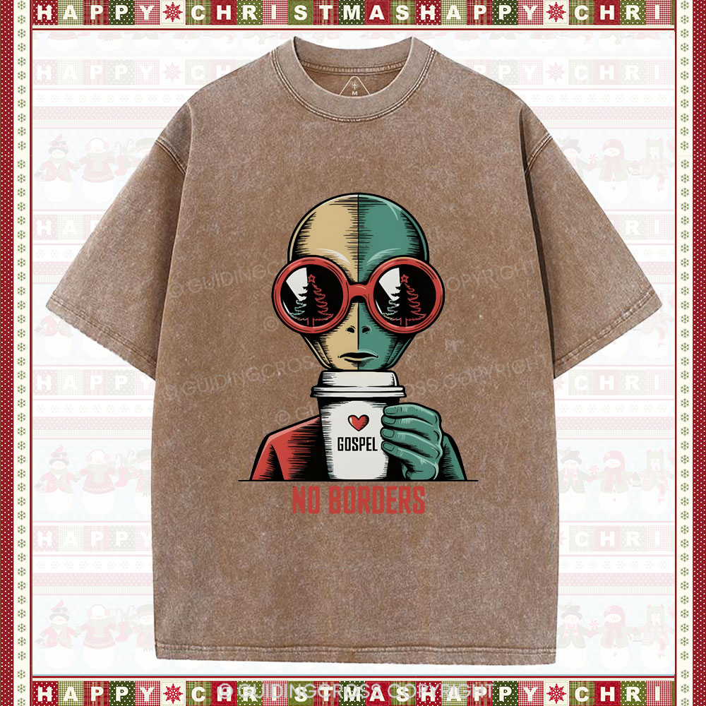 No Boroers  Christian Washed T-Shirt