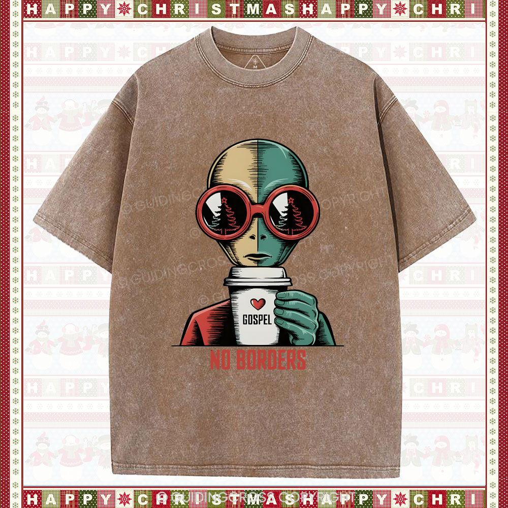 No Boroers  Christian Washed T-Shirt