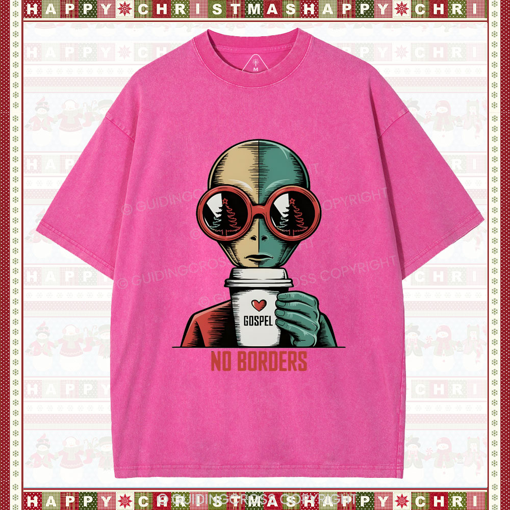 No Boroers  Christian Washed T-Shirt