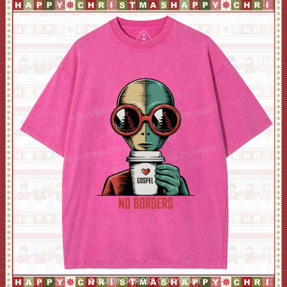 No Boroers  Christian Washed T-Shirt