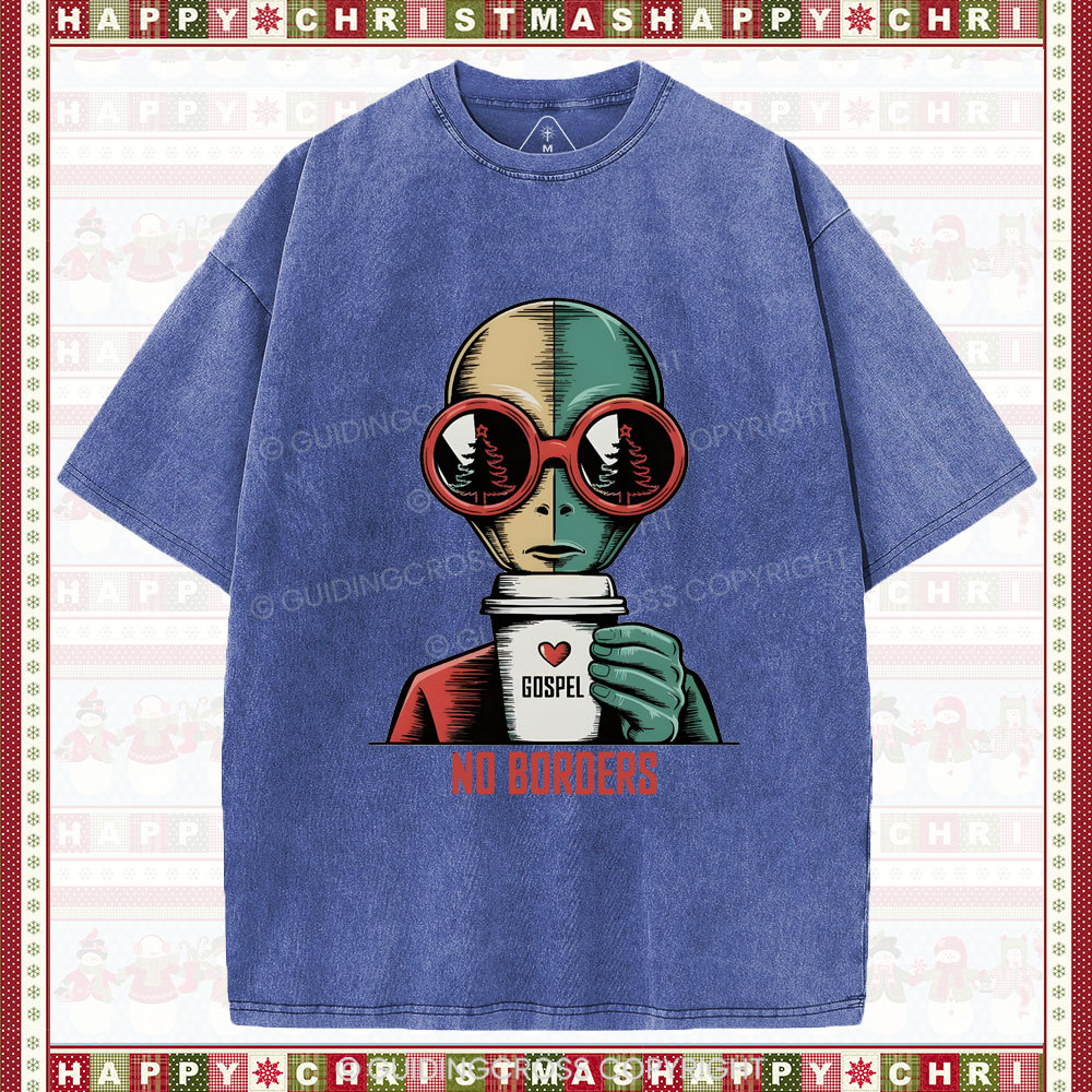 No Boroers  Christian Washed T-Shirt