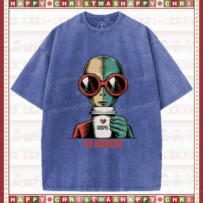 No Boroers  Christian Washed T-Shirt