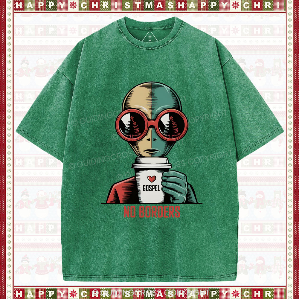 No Boroers  Christian Washed T-Shirt