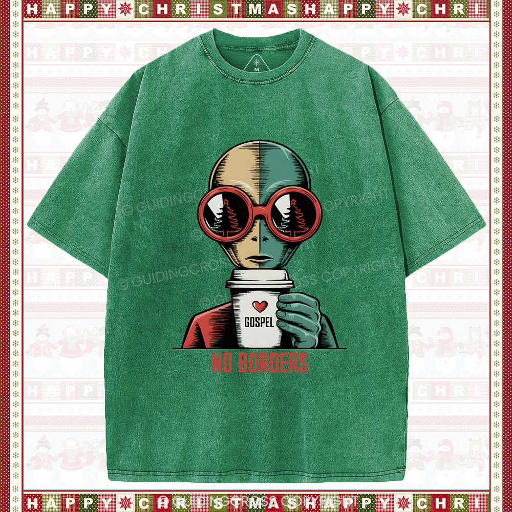 No Boroers  Christian Washed T-Shirt