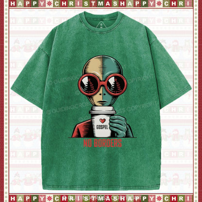 No Boroers  Christian Washed T-Shirt