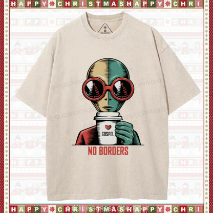 No Boroers  Christian Washed T-Shirt