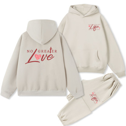 No Creater Love Christian Fleece Hoodie Set