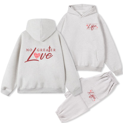 No Creater Love Christian Fleece Hoodie Set