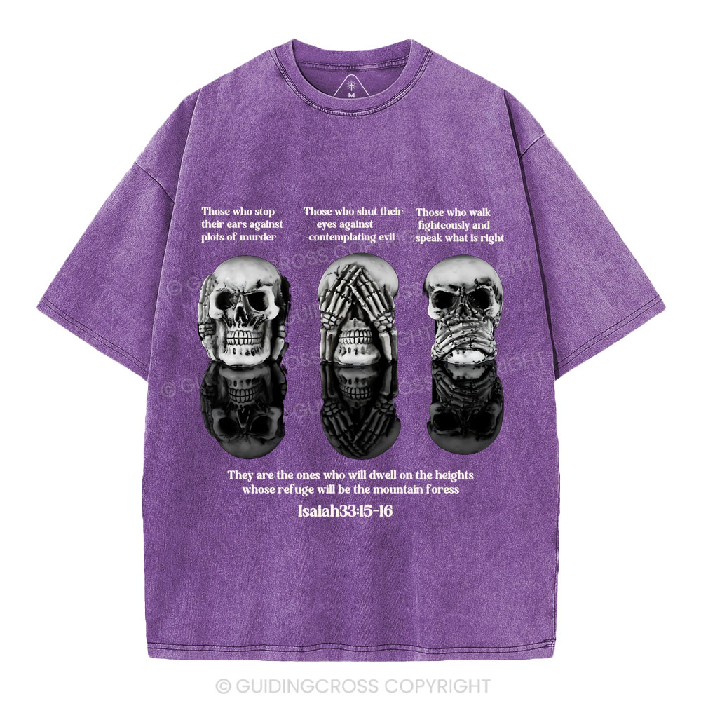 No Evil See No Evil Speak No Evil  Chrisian Washed T-Shirt