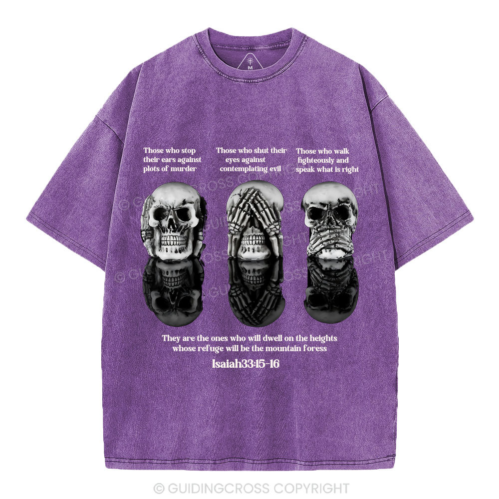 No Evil See No Evil Speak No Evil  Chrisian Washed T-Shirt