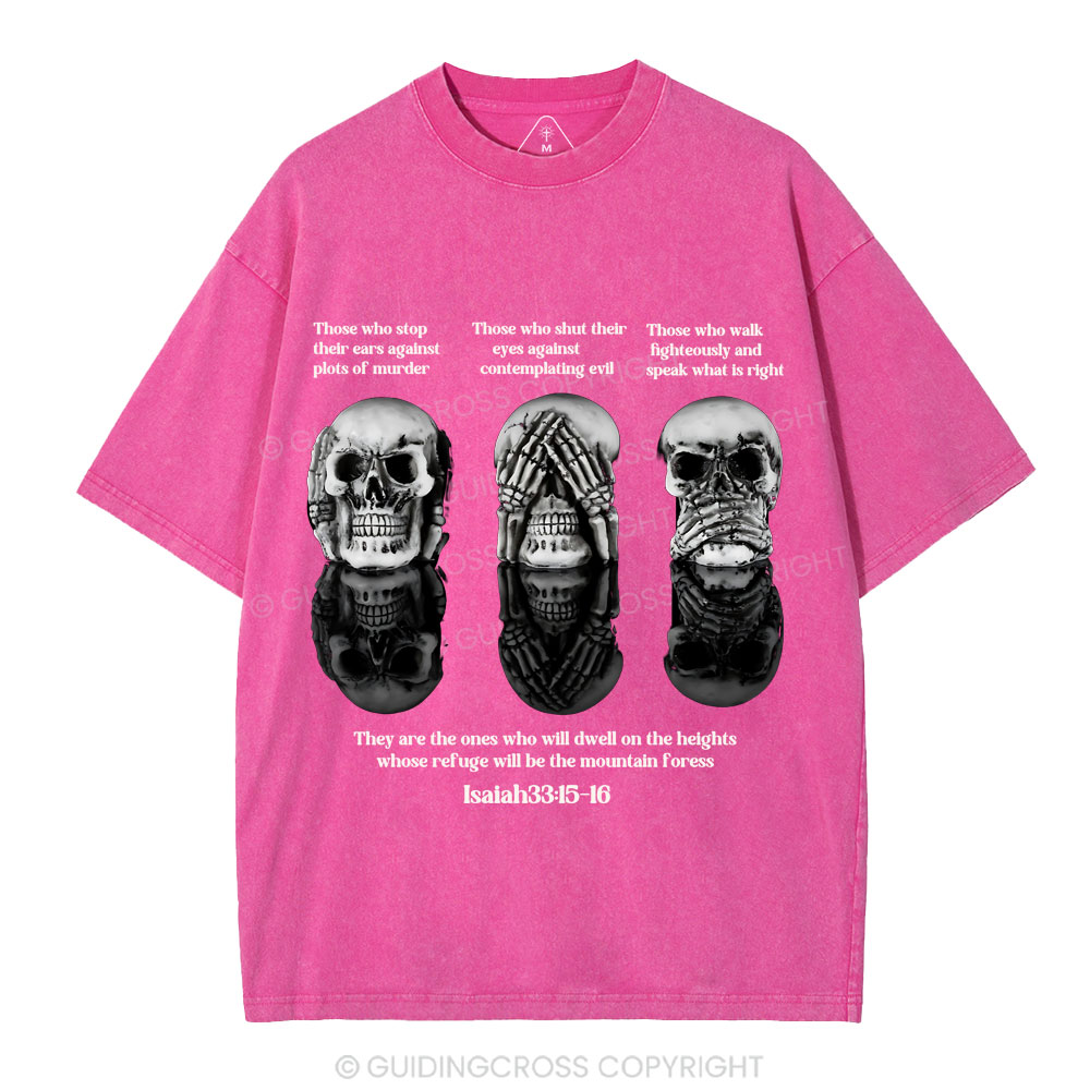 No Evil See No Evil Speak No Evil  Chrisian Washed T-Shirt