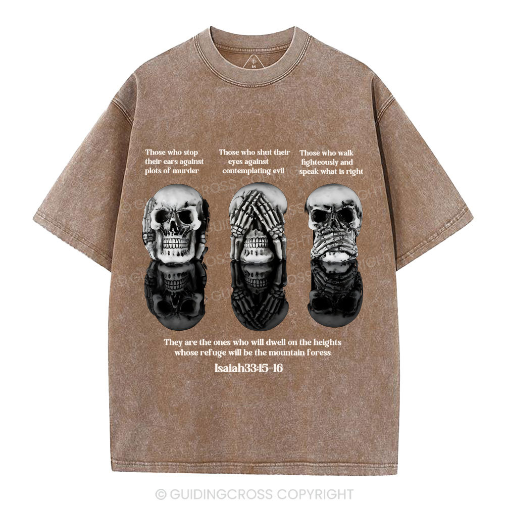 No Evil See No Evil Speak No Evil  Chrisian Washed T-Shirt