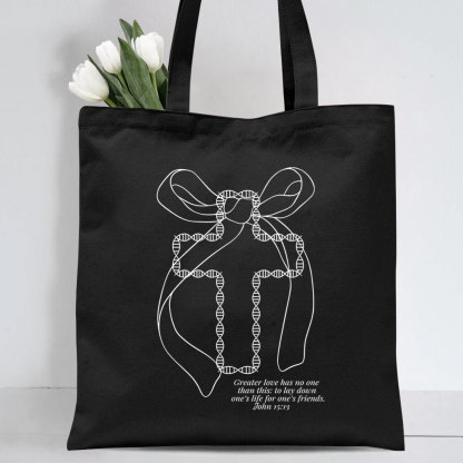 No Greater Love Christian Canvas Tote Bag
