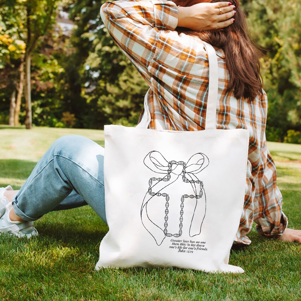 No Greater Love Christian Canvas Tote Bag