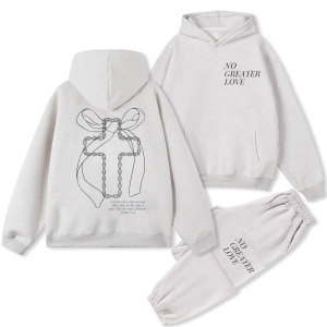 Image of No Greater Love Christian Fleece Hoodie Set