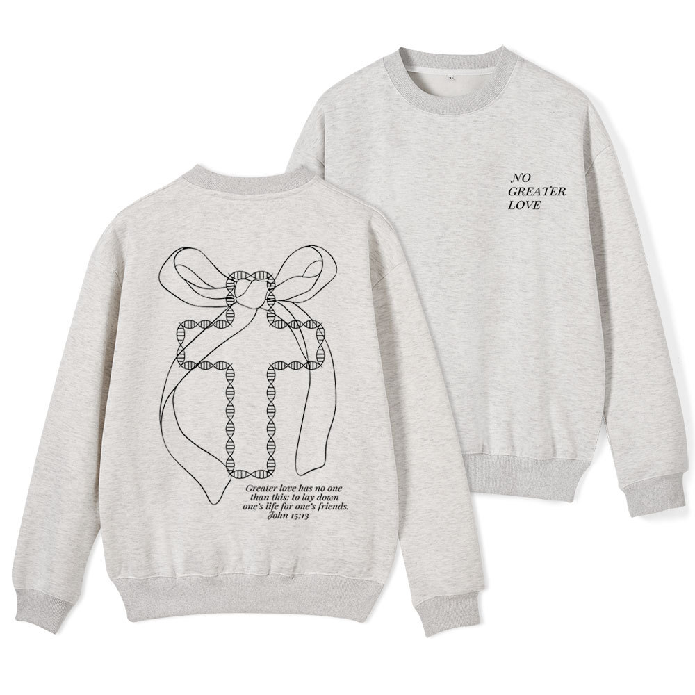 No Greater Love Christian Fleece Sweatshirt Sale - GuidingCross