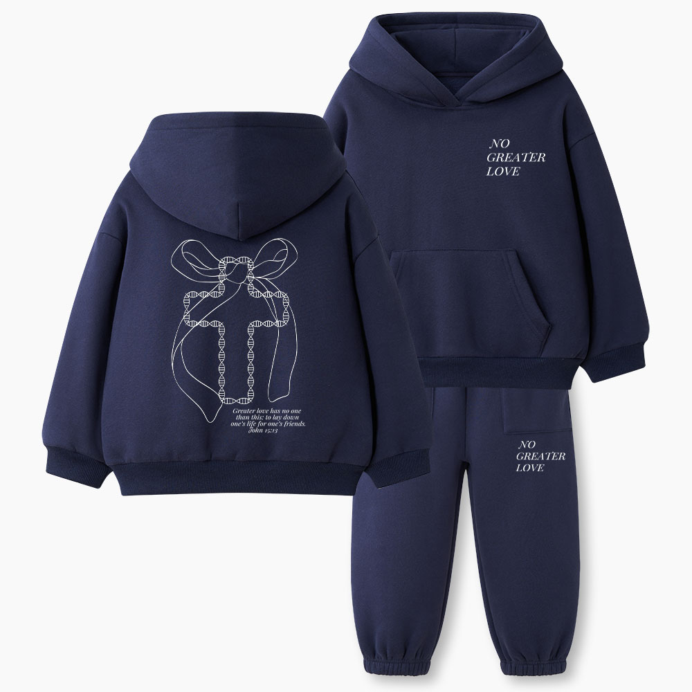 No Greater Love Christian Kid Fleece Hoodie Set