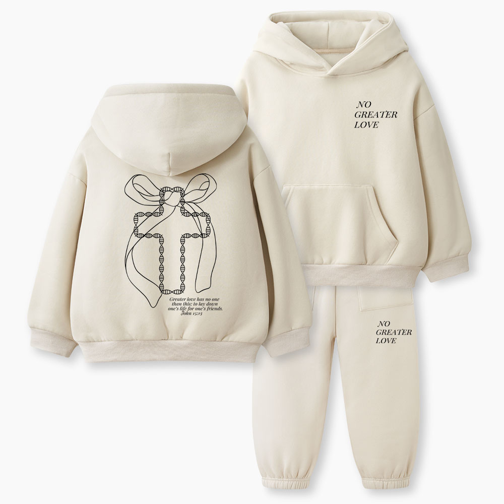 No Greater Love Christian Kid Fleece Hoodie Set